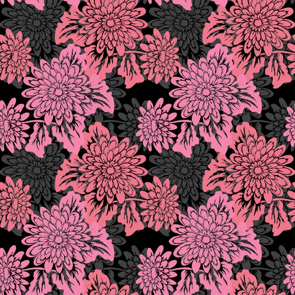 Élégant Motif Sans Couture Avec Des Fleurs Gerbera Des Éléments — Image vectorielle