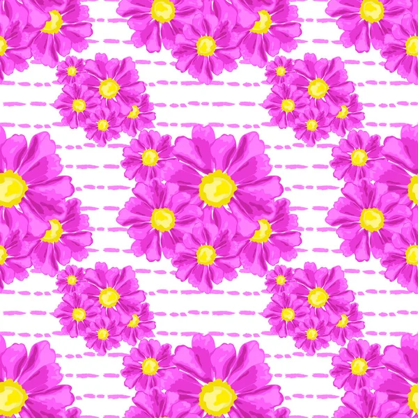マスターフラワー デザイン要素とエレガントなシームレスパターン 招待状 カード ギフトラップ ファブリック 壁紙のための花のパターン — ストックベクタ