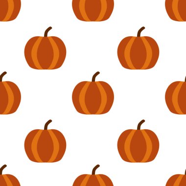 Sonbahar balkabakları, tasarım elementleri ile el çizimi kusursuz desen. Davetiyeler, kartlar, baskı, hediye paketi, imalat, tekstil, kumaş, duvar kağıtları için sonbahar deseni