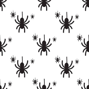 Örümceklerle el çizimi cadılar bayramı kusursuz desen, tasarım elementleri. Davetiyeler, kartlar, baskı, hediye paketi, imalat, tekstil, kumaş, duvar kağıdı deseni