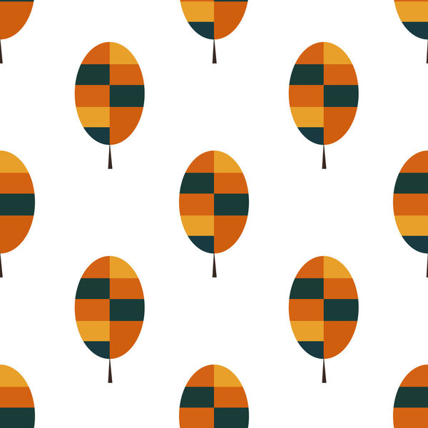 Hand drawn seamless pattern with autumn leaves in bauhaus style, design elements.Autumn pattern for invitations, cards, print, gift wrap, manufacturing, textile, fabric, wallpapers
