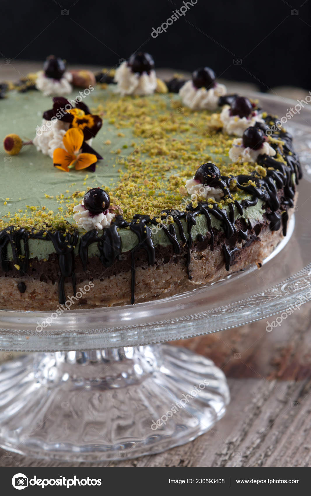 Delicious Raw Vegan Cake Lovely Decorations Stock Photo C Blanaru