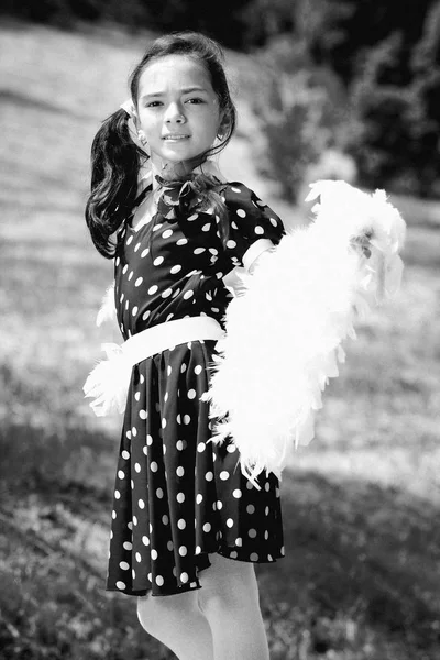 Very Young Retro Style Girl Waiting His Mate More Images — Stock Photo, Image