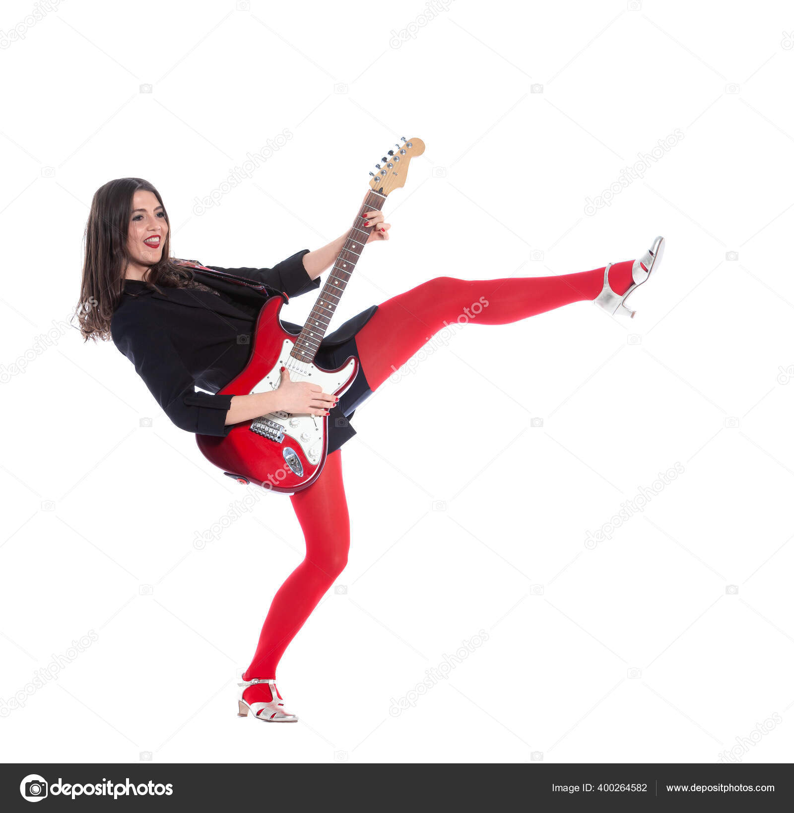 白人の背景に孤立した若者は面白いポーズをしている ストック写真 C Blanaru