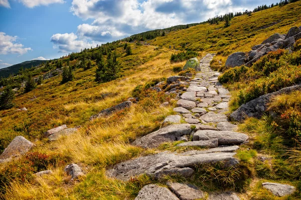 Trilha de montanha em Karkonosze — Fotografia de Stock