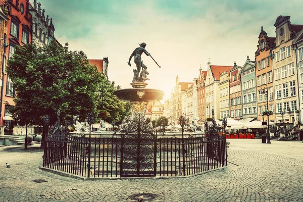 Neptunes Fountain Old Town Gdansk Architecture Monuments Poland — Stock Photo, Image