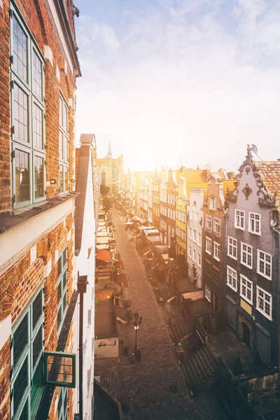 Jalan Mariacka Terlihat Dari Atas Menara Melihat Gdansk Polandia — Stok Foto