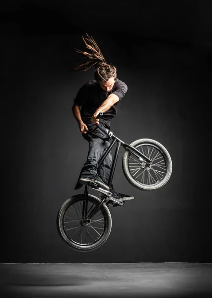 Man Extreme Stunt Bmx Fiets Doen Prof Renner Sport — Stockfoto