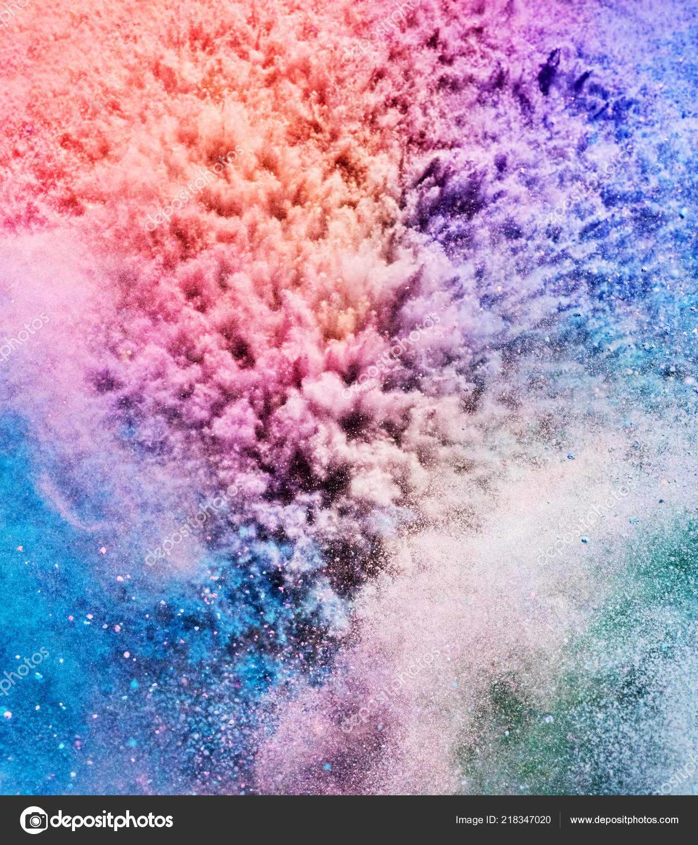 Colorful Holi Powder Blowing Holi Festival Celebration Stock