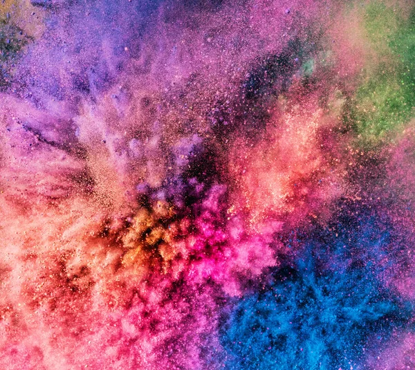 Holi Powder Bursting Creating Exploding Texture Festival Colors — Stock Photo, Image