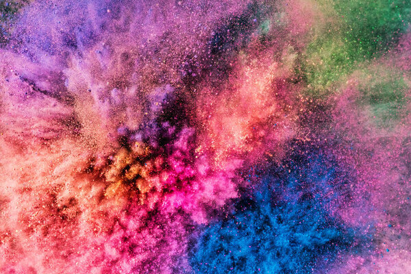 Colorful Holi Powder Blowing Holi Festival Celebration Stock Photo