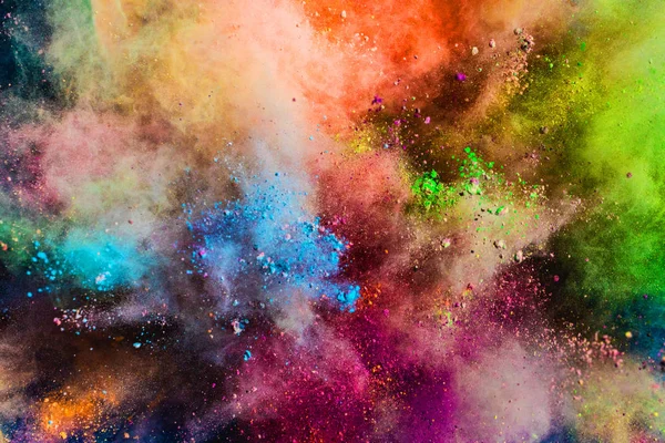 Polvo Colorido Salpicando Aire Celebración Holi —  Fotos de Stock