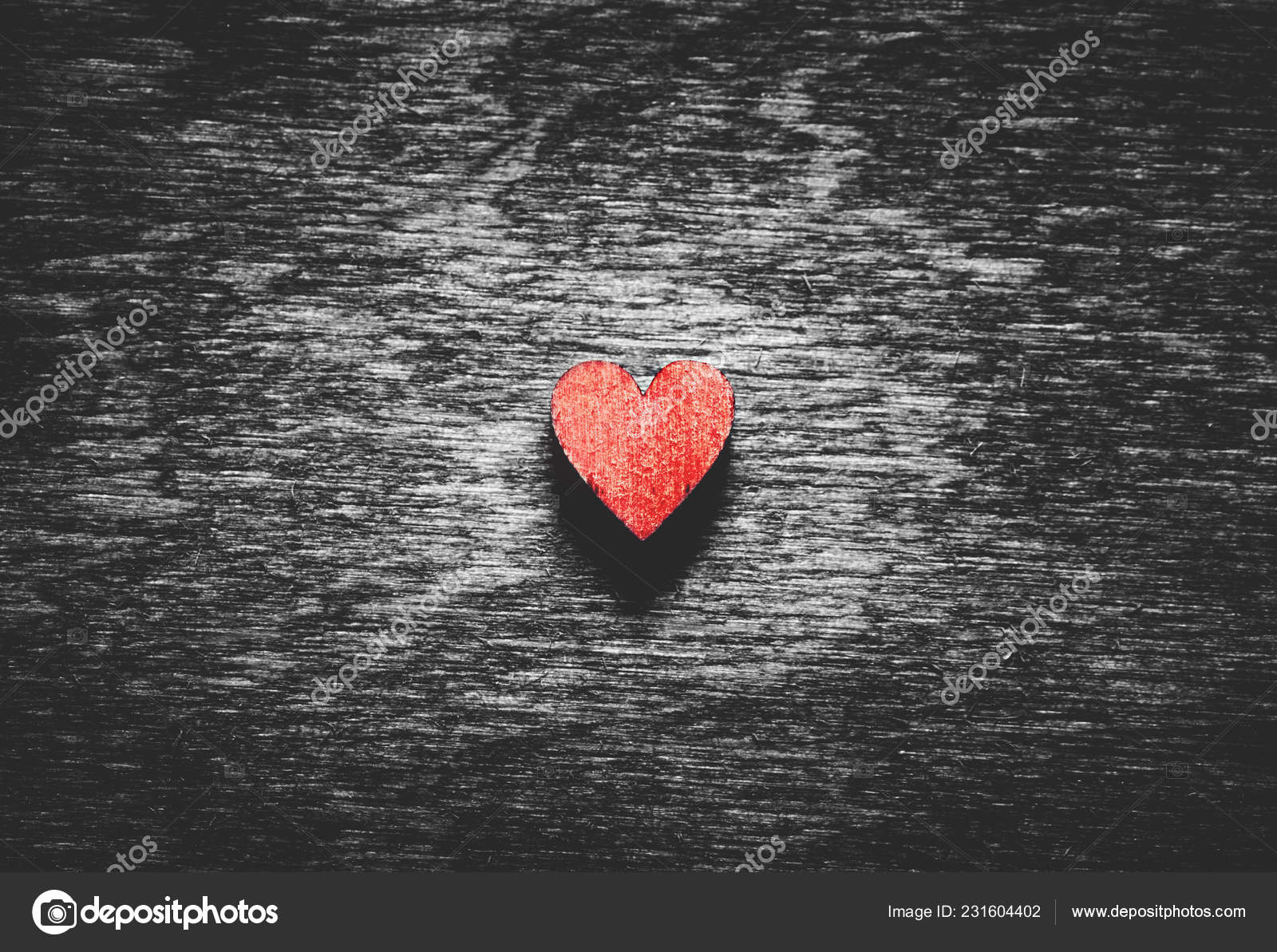 Red Wooden Heart Black Wooden Background Love Symbol Valentine's Day Stock  Photo by ©Photocreo 231604402