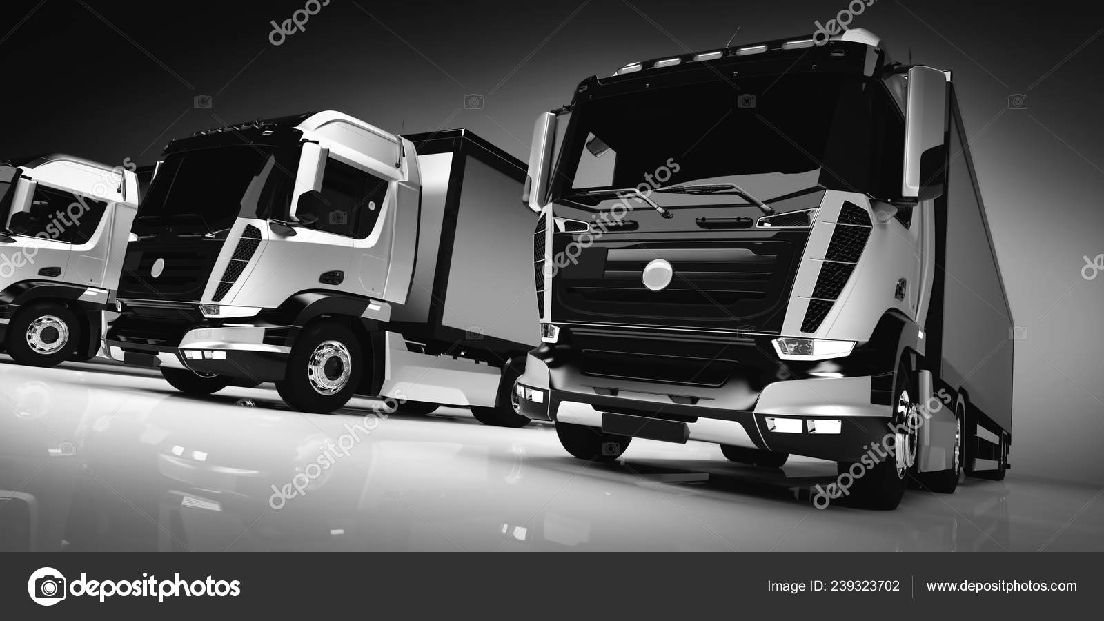 Fleet of commercial delivery trucks Stock Photo by ©Photocreo 239323702
