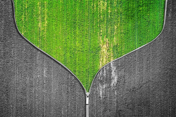 Top View Agriculture Field Unzip Zipper — Stock Photo, Image