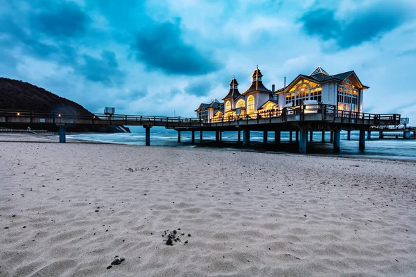 Vista Panorámica Del Muelle Madera Sellin Isla Ruegen Alemania — Foto de Stock