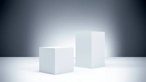 Two Cubes Pedestals Product Showcase Presentation Illustration — Stock Photo, Image