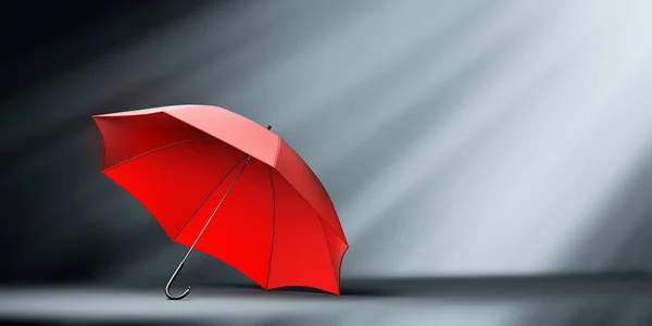 Parapluie Rouge Sous Les Projecteurs Concepts Protection Assurance Sécurité — Photo