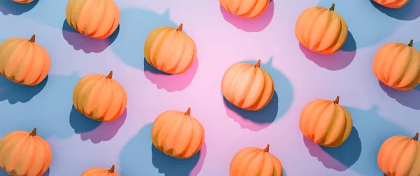 Halloween Sütőtök Lapos Kompozíció Illusztráció — Stock Fotó