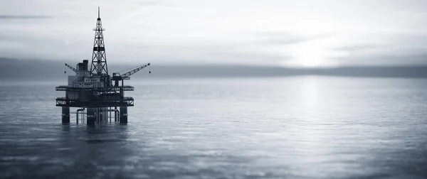 Plataforma Perforación Mar Plataforma Petrolífera Para Gas Petróleo Crudo Industrial —  Fotos de Stock