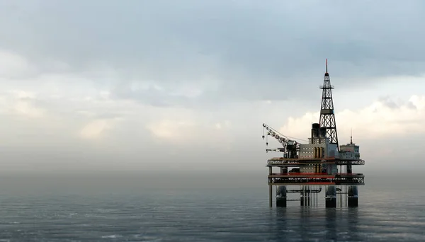 Appareil Forage Offshore Sur Mer Plateforme Pétrolière Pour Gaz Pétrole — Photo