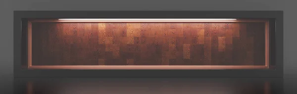 Деревянный Фон Внутри Элегантной Рамы Стене Широкое Знамя Иллюстрация — стоковое фото