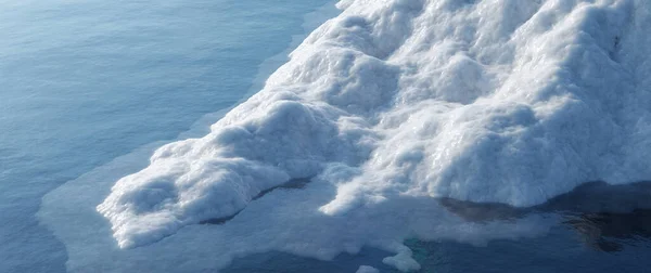 海に氷山を溶かす 地球温暖化と気候変動の概念 — ストック写真