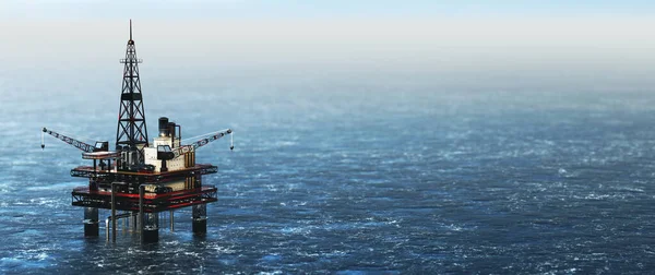 Offshore Bohrinsel Auf Dem Meer Ölplattform Für Gas Und Erdöl — Stockfoto