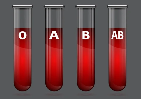 不同血型在试管图 — 图库矢量图片