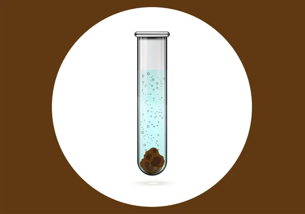 在一个圆形和褐色背景下试管中的粪便的医学检验。矢量插图 — 图库矢量图片