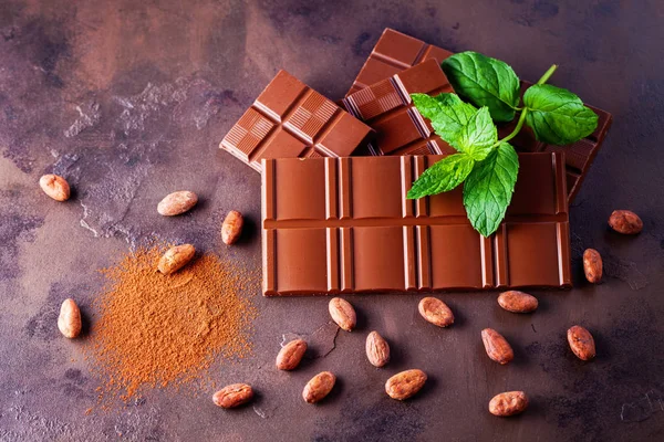 Шоколад Какао Ятою Темному Фоні Солодка Їжа — стокове фото