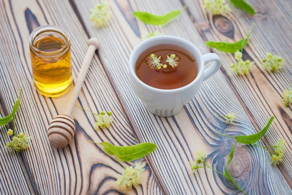 Tazza Tiglio Miele Tiglio Stile Vita Sano — Foto Stock