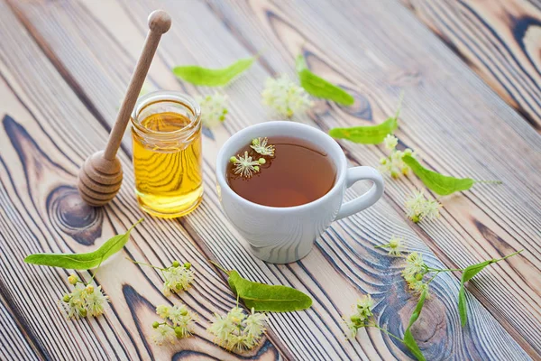 Tazza Tiglio Miele Tiglio Stile Vita Sano — Foto Stock