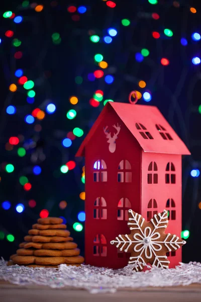 Christmas Lantern Bokeh Lights Christmas Time — Stock Photo, Image