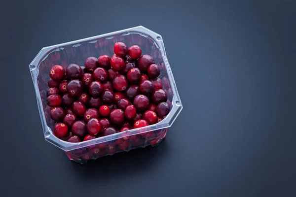 Verse Cranberry Bekend Donkere Achtergrond Groenten Fruit — Stockfoto