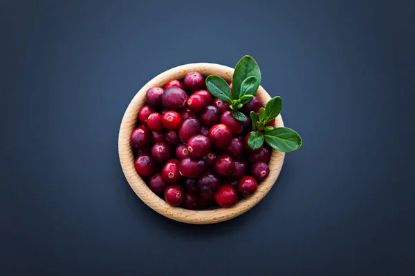 Fresh Cranberry Cowberry Dark Background Fruits Vegetables — Stock Photo, Image