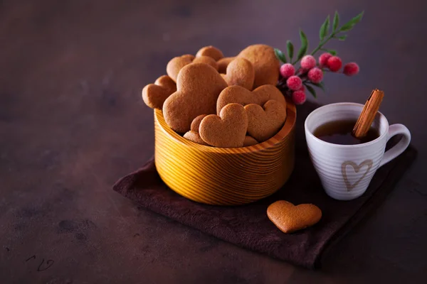 Bowl Full Homemade Gingerbread Cookies Christmas Time — Stock Photo, Image