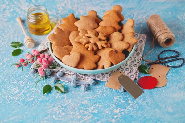Σπιτικό Μελόψωμο Cookies Χριστούγεννα — Φωτογραφία Αρχείου