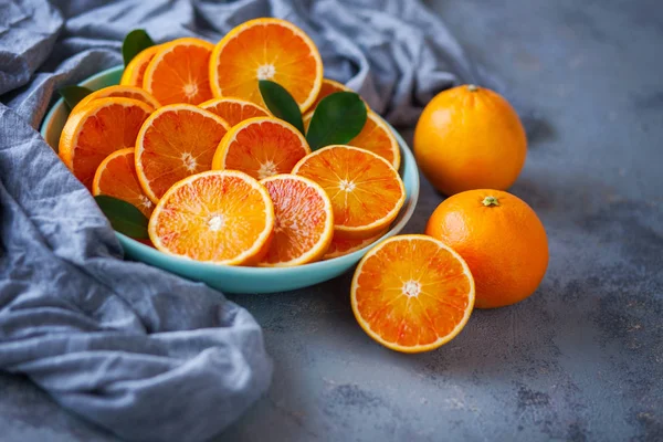 Oranges Fraîches Tranchées Fruits Légumes — Photo