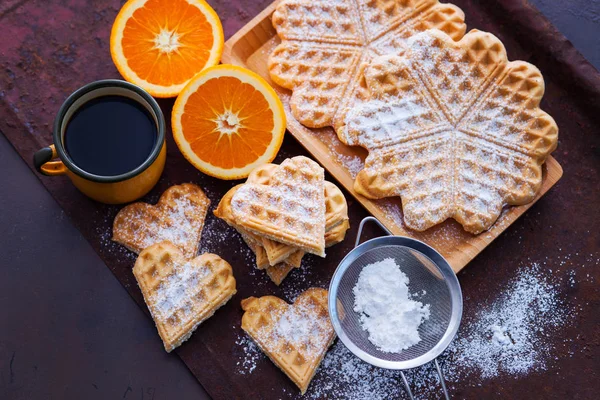 Delicious homemade waffles — Stock Photo, Image