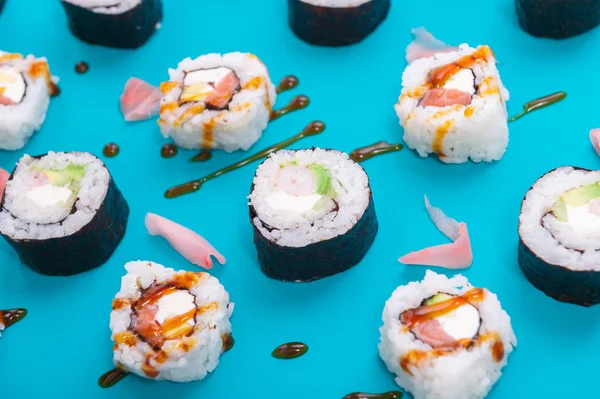 Eine Reihe frischer Brötchen japanische Küche Stockbild