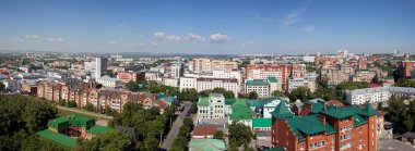 Ulyanovsk (Simbirsk), Rusya Federasyonu - 27 Temmuz 2017: yukarıdan şehir panoraması