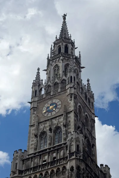 Germany Munich June 2012 Clock Tower Neo Gothic Style New — Stock Photo, Image