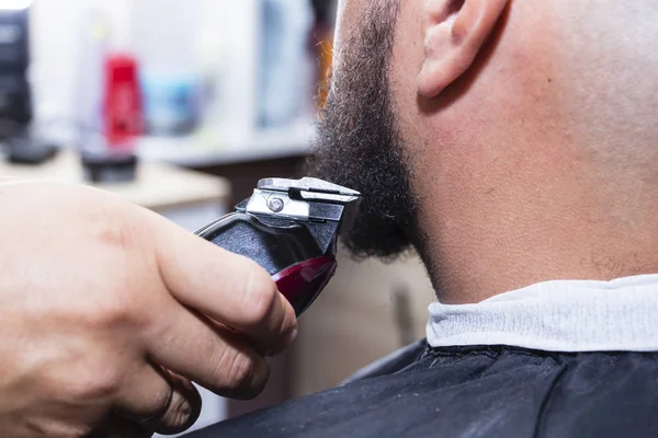 Beard Styling Cut Close Cropped Photo Styling Beard Advertising Barber — Stock Photo, Image