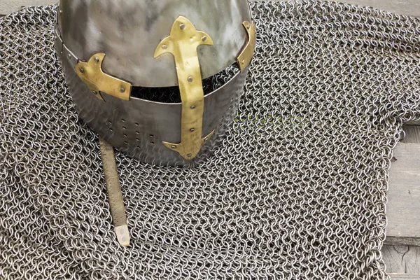 Medieval knight\'s armor mail frame. Texture of chainmail of a medieval armor knight, Pattern, background, closeup, detail