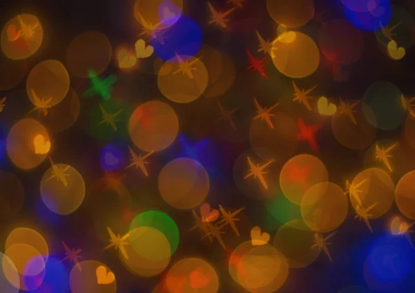 Luces Borrosas Fondo Bokeh Fiesta Navidad Por Noche Para Diseño — Foto de Stock