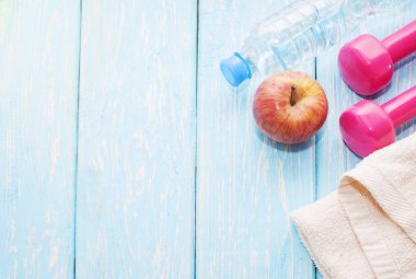 konsept hazırlama, fitness spor ekipmanları Üstten Görünüm