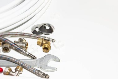 beyaz kopya alanı ile tarih ve sıhhi tesisat araçları.