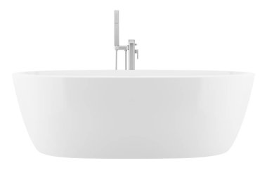 modern küvet beyaz arka plan üzerinde izole. 3D çizim