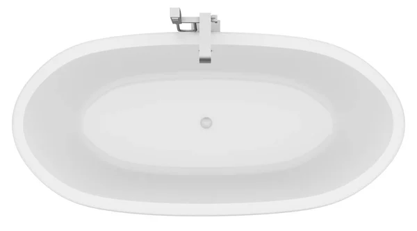 Draufsicht Auf Moderne Badewanne Isoliert Auf Weißem Hintergrund Illustration — Stockfoto